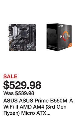 Newegg Asus prime b550m-a wifi ii amd am4 (3rd gen ryzen) micro atx motherboard (pcie 4.0 wifi 6 ecc memory 1gb lan hdmi 2.1/d-sub 4 offer