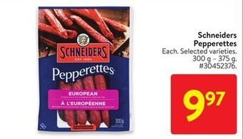 Walmart Schneiders pepperettes offer