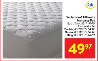 Walmart Serta 5-in-1 ultimate mattress pad offer