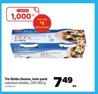 Real Canadian Superstore Tre stelle cheese, twin pack, 240-560 g offer