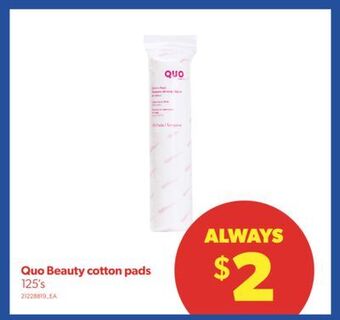 Real Canadian Superstore Quo beauty cotton pads, 125's offer