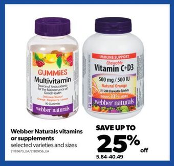 Real Canadian Superstore Webber naturals vitamins or supplements offer