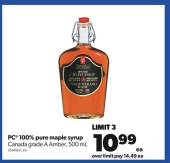 Real Canadian Superstore Pc® 100% pure maple syrup, 500 ml offer