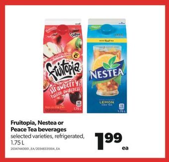 Real Canadian Superstore Fruitopia, nestea or peace tea beverages, 1.75 l offer
