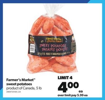 Real Canadian Superstore Farmer's market™ sweet potatoes, 5 lb offer