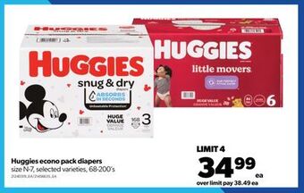 Real Canadian Superstore Huggies econo pack diapers size n-7, 68-200's offer