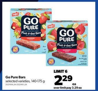 Real Canadian Superstore Go pure bars, 140-175 g offer