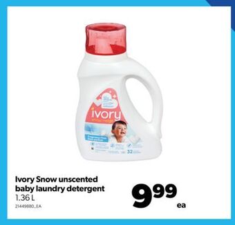 Real Canadian Superstore Ivory snow unscented baby laundry detergent, 1.36 l offer