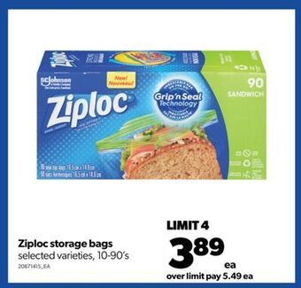 Real Canadian Superstore Ziploc storage bags, 10-90's offer