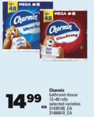 Real Canadian Superstore Charmin bathroom tissue, 12=48 rolls offer