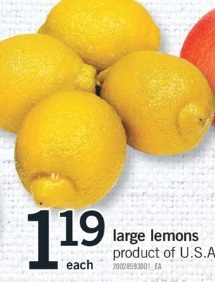 Fortinos Large lemons offer