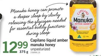Fortinos Capilano liquid amber manuka honey, 375 g offer