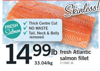 Fortinos Fresh atlantic salmon fillet offer