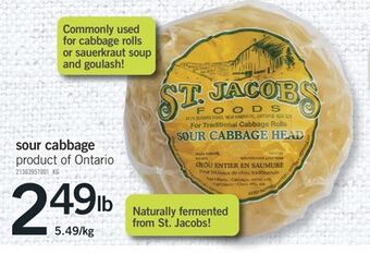 Fortinos Sour cabbage offer