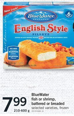 Fortinos Bluewater fish or shrimp, battered or breaded, 210-600 g offer