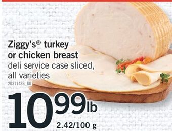 Fortinos Ziggy's® turkey or chicken breast offer