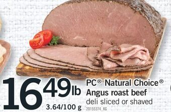 Fortinos Pc® natural choice angus roast beef offer