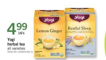 Fortinos Yogi herbal tea, 16's offer