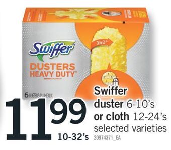 Fortinos Swiffer duster, 6-10's or cloth, 12-24's offer