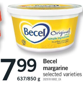 Fortinos Becel margarine, 637/850 g offer