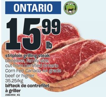 Independent Grocer Striploin grilling steak offer