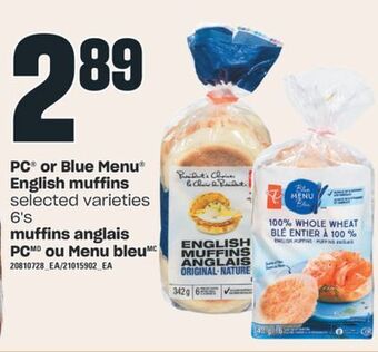Independent Grocer Pc® or blue menu® english muffins, 6's offer