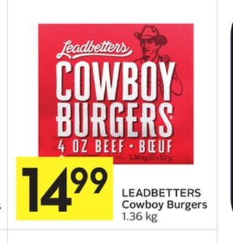 Foodland Leadbetters cowboy burgers 1.36 kg offer