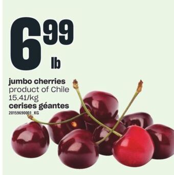 Independent Grocer Jumbo cherries offer