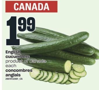 Independent Grocer English cucumbers offer