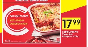Foodland Compliments value size lasagna 2.27 kg offer