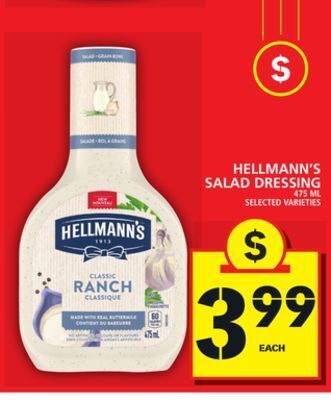 Food Basics Hellmann's salad dressing offer