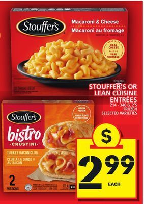 Food Basics Stouffer's or lean cuisine entrees offer