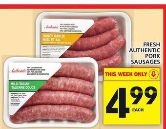 Food Basics Fresh authentic pork sausages offer