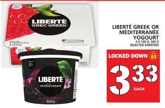 Food Basics Liberté greek or méditerranée yogourt offer