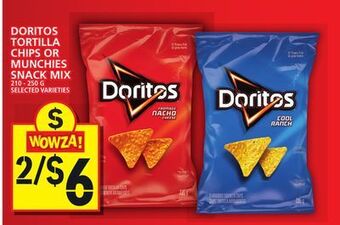 Food Basics Doritos tortilla chips or munchies snack mix offer