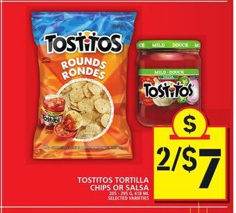 Food Basics Tostitos tortilla chips or salsa offer