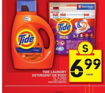 Food Basics Tide laundry detergent or pods offer