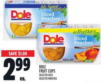 Metro Dole fruit cups offer