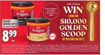 Metro Folgers ground coffee offer
