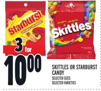 Metro Skittles or starburst candy offer