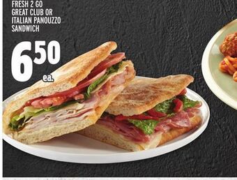 Metro Fresh 2 go great club or italian panouzzo sandwich offer