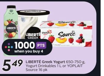 Sobeys Liberté greek yogurt offer