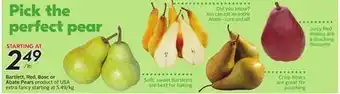 Sobeys Bartlett, red, bosc or abate pears offer