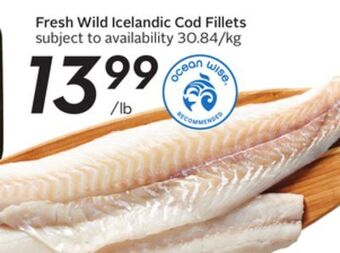 Sobeys Fresh wild icelandic cod fillets offer