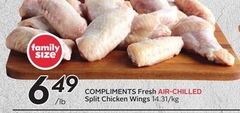 Sobeys Compliments fresh air-chilled split chicken wings offer