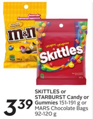 Sobeys Skittles or starburst candy or gummies offer