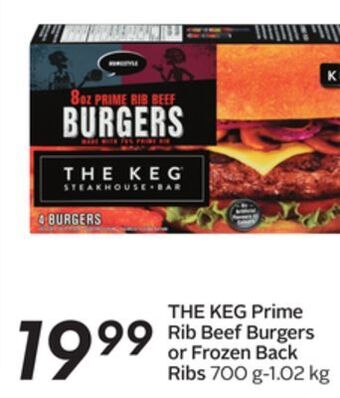 Sobeys The keg prime rib beef burgers or frozen back ribs offer