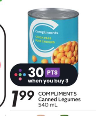 Sobeys Compliments canned legumes offer
