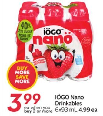 Sobeys Iögo nano drinkables offer