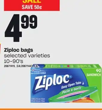 Loblaws Ziploc bags, 10-90's offer